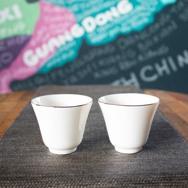 Golden Rim Porcelain Cups